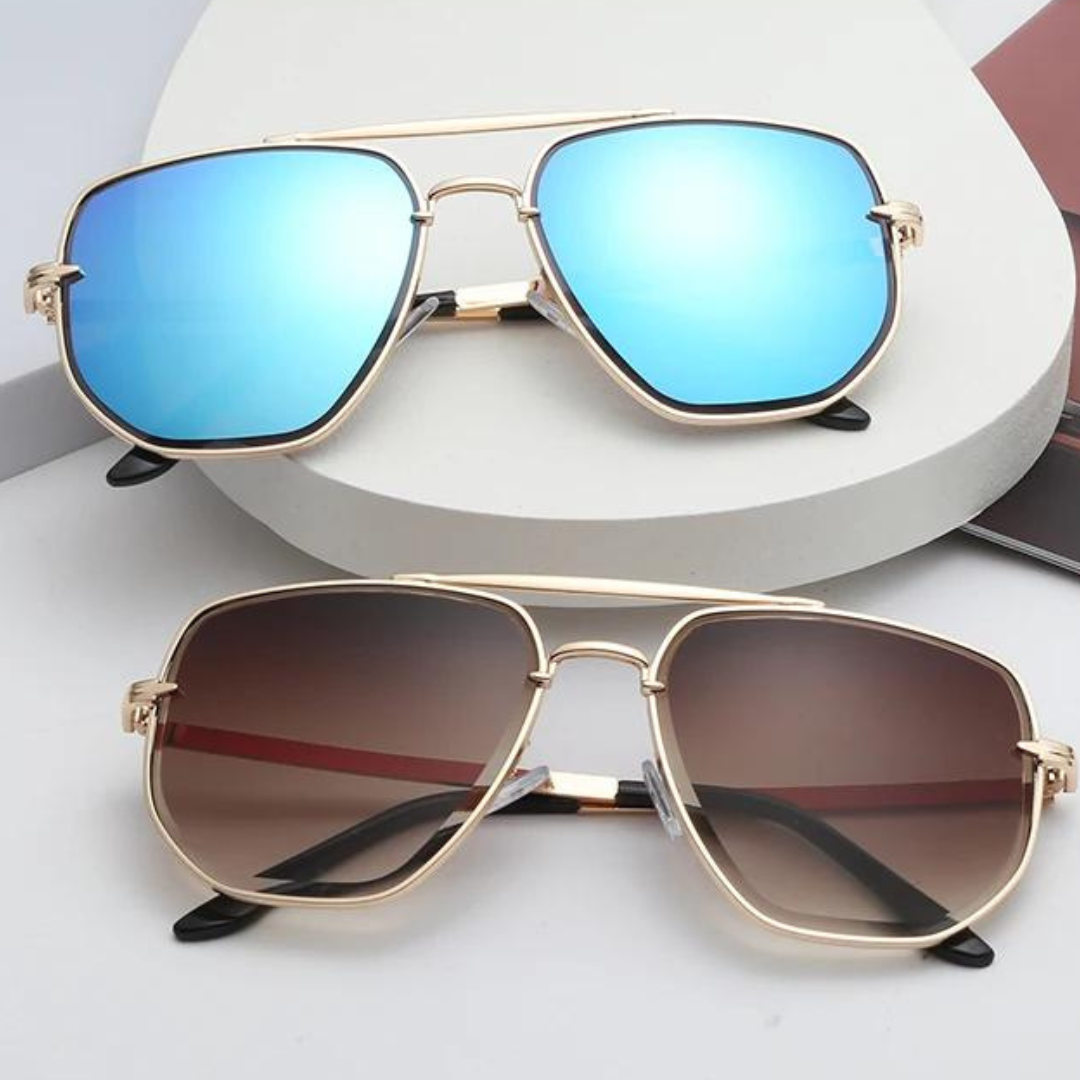 Lunettes de soleil vintage avec monture en métal pour femmes