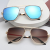 Lunettes de soleil vintage avec monture en métal pour femmes