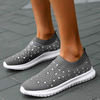 Chaussures de marche gaufrées en cristal pour femmes
