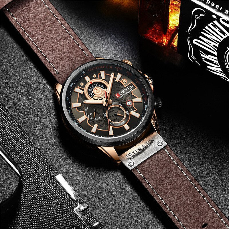 Montre calendrier multifonctionnelle à quartz