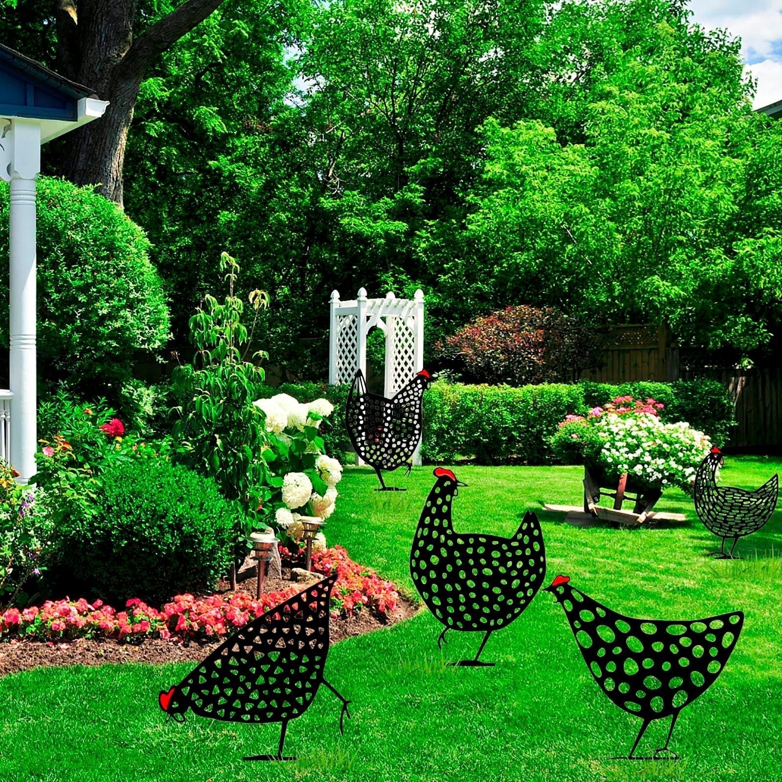 Décoration minimaliste du jardin des poules