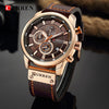 Montre élégante à quartz avec bracelet en cuir