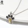 Collier en argent sterling avec pendentif patte de chien - Dog Savant