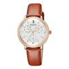 Montre chronographe de luxe pour dames avec bracelet en cuir