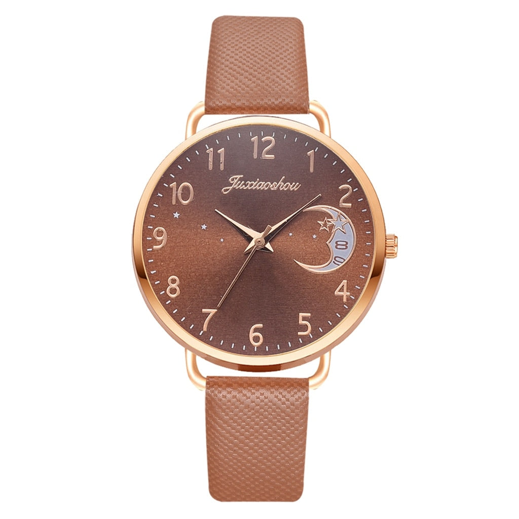 Ensemble montre et bracelet à cadran lunaire