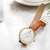 Montre chronographe de luxe pour dames avec bracelet en cuir