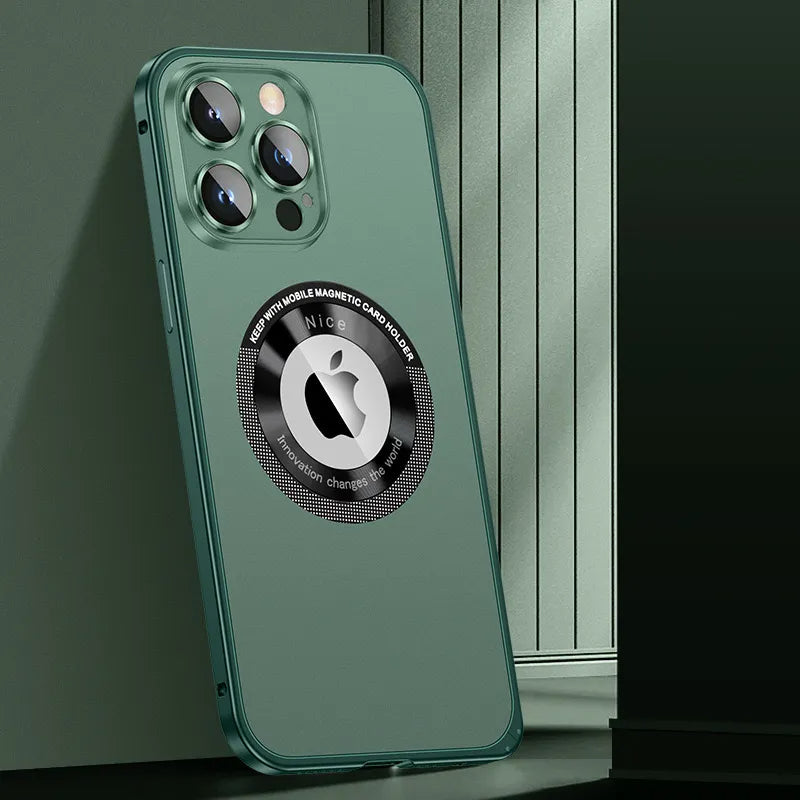 Étui pour iPhone avec cadre en métal magnétique