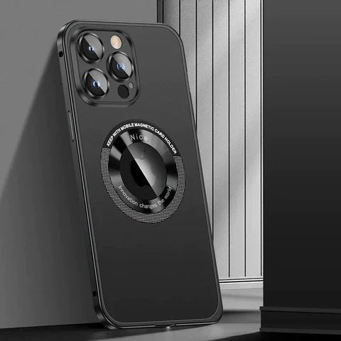 Étui pour iPhone avec cadre en métal magnétique