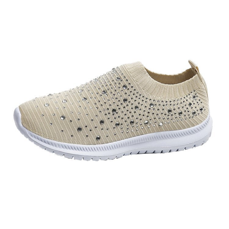 Chaussures de marche gaufrées en cristal pour femmes
