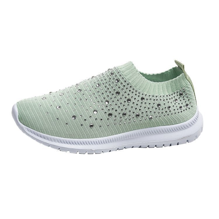 Chaussures de marche gaufrées en cristal pour femmes