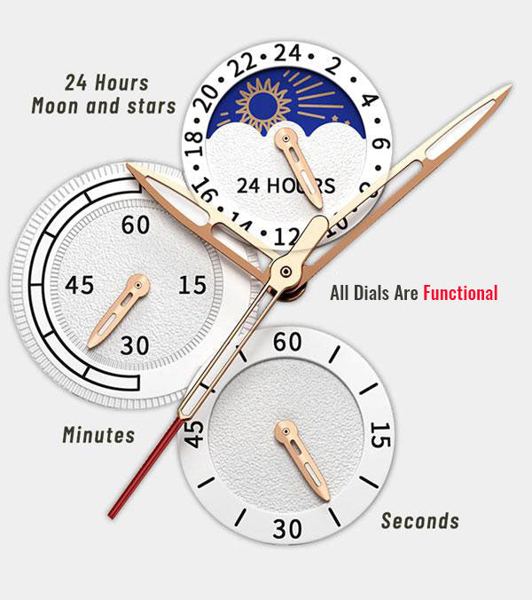 Montre à quartz en cuir de luxe
