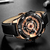 Montre de luxe à quartz, chronographe, militaire et sportive en cuir