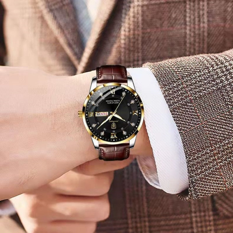 Montre lumineuse étanche pour hommes