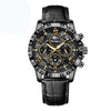 Montre chronographe de luxe avec bracelet en cuir