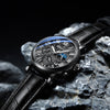Montre à quartz avec bracelet en cuir de luxe