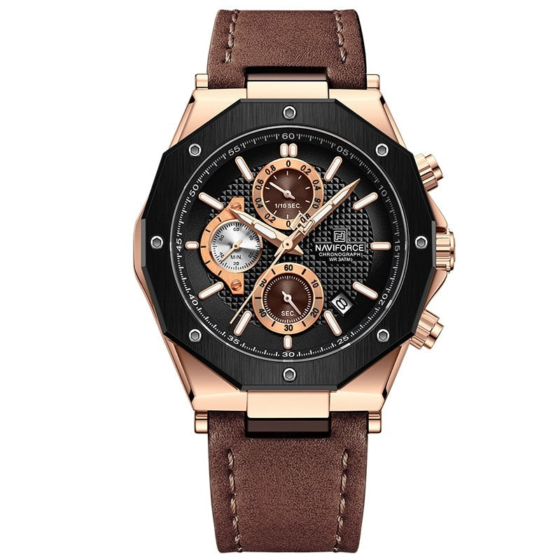 Montres chronographes à bracelet en cuir