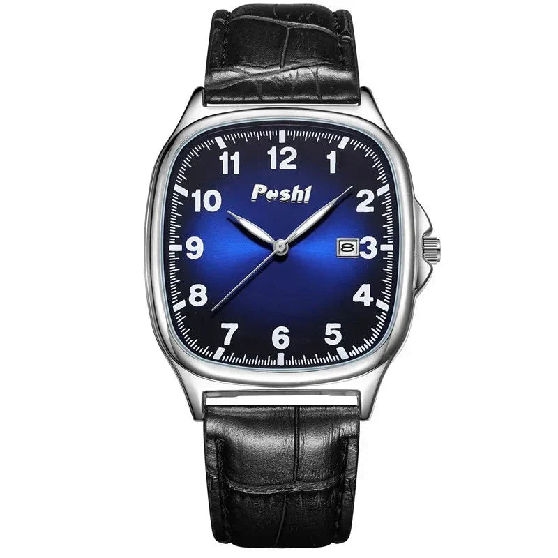 Montre à quartz avec bracelet en cuir