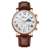 Montre à quartz avec bracelet en cuir de luxe