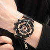 Montre de luxe à quartz, chronographe, militaire et sportive en cuir