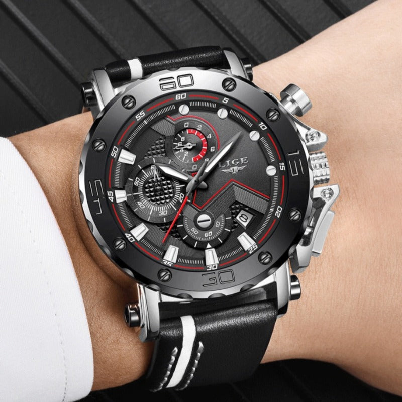 Montre militaire de luxe à quartz en acier