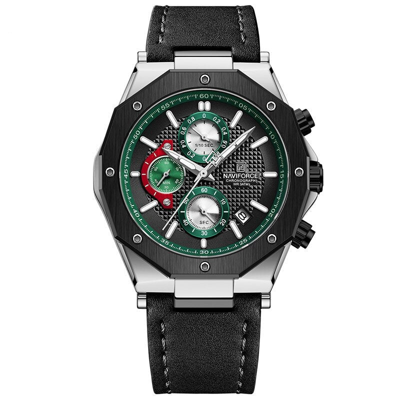Montres chronographes à bracelet en cuir