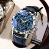 Montre chronographe de luxe avec bracelet en cuir