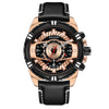 Montre de luxe à quartz, chronographe, militaire et sportive en cuir
