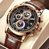 Montre chronographe à bracelet en cuir de première qualité