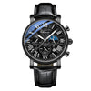 Montre à quartz avec bracelet en cuir de luxe