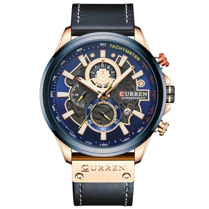 Montre calendrier multifonctionnelle à quartz