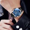 Montre à quartz avec bracelet en cuir véritable