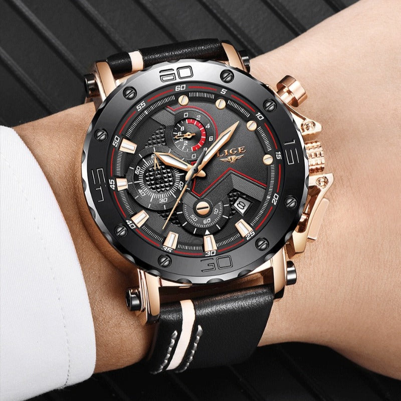 Montre militaire de luxe à quartz en acier
