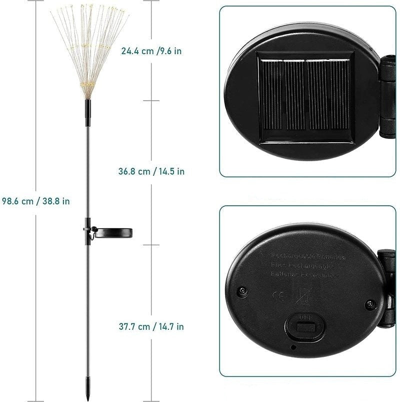 Lampe solaire étanche pour feux d'artifice Belleza