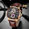 Montre chronographe à bracelet en cuir de première qualité