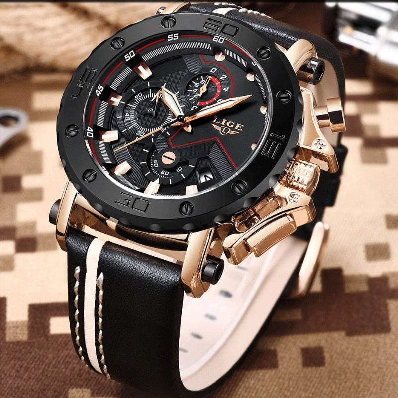 Montre militaire de luxe à quartz en acier