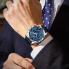 Montre chronographe de luxe avec bracelet en cuir