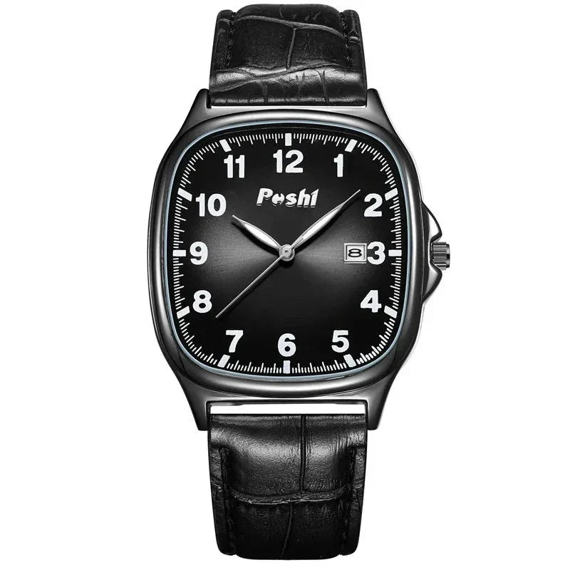 Montre à quartz avec bracelet en cuir