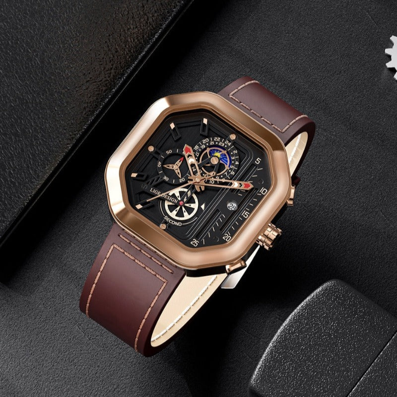 Montre chronographe à quartz étanche de luxe