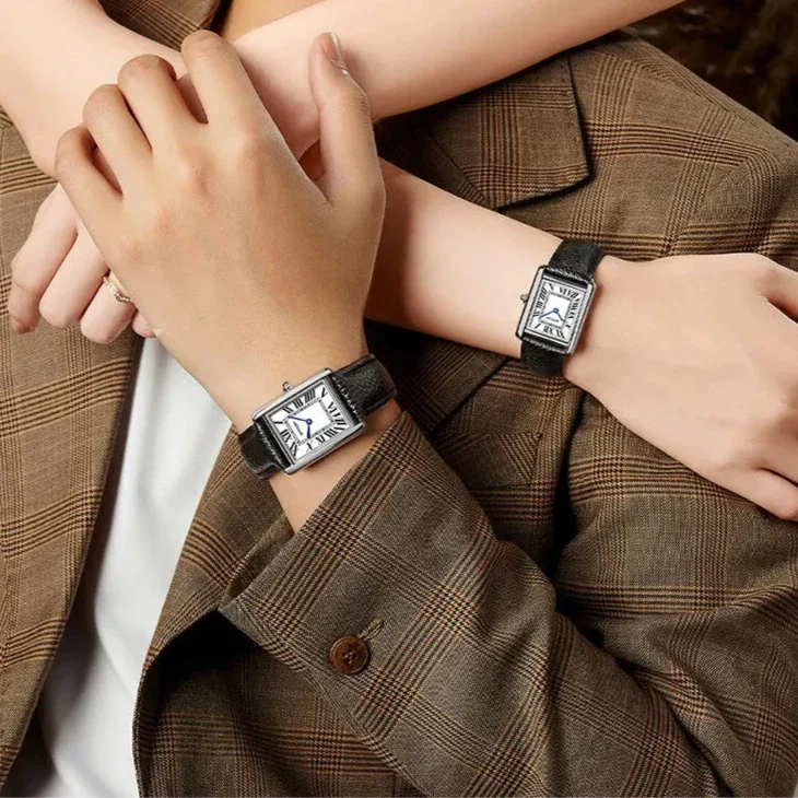 Montres à cadran carré pour couples