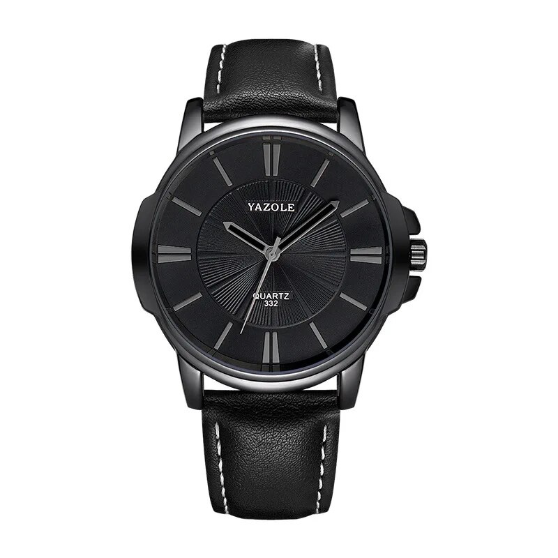 Montre de luxe en cuir et verre bleu