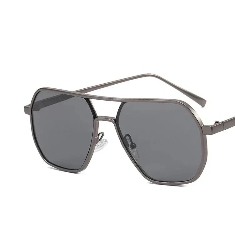 Lunettes de soleil rétro à monture métallique pour hommes
