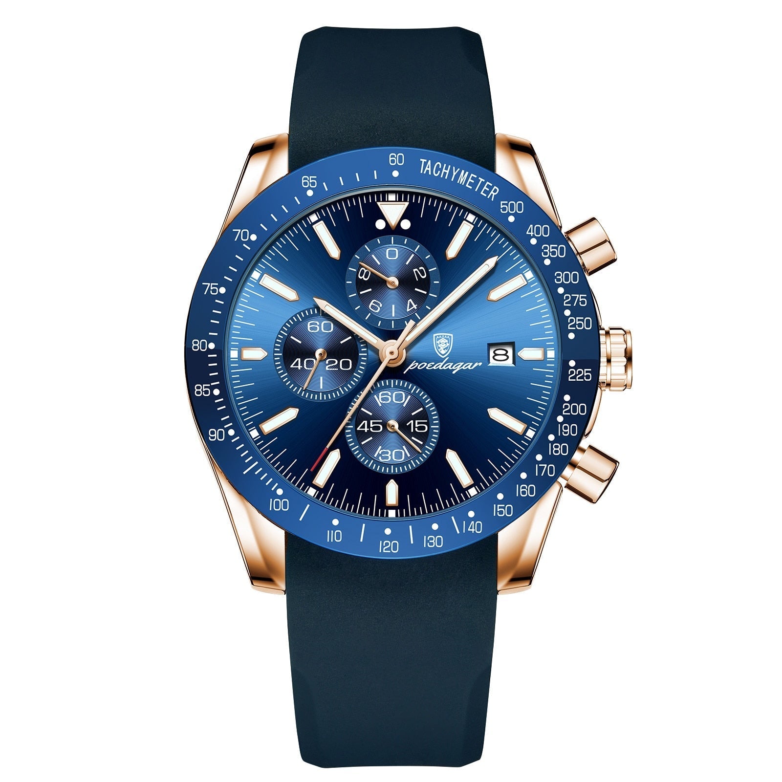 Montre chronographe à date lumineuse