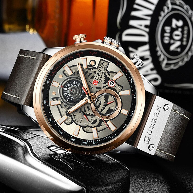 Montre calendrier multifonctionnelle à quartz