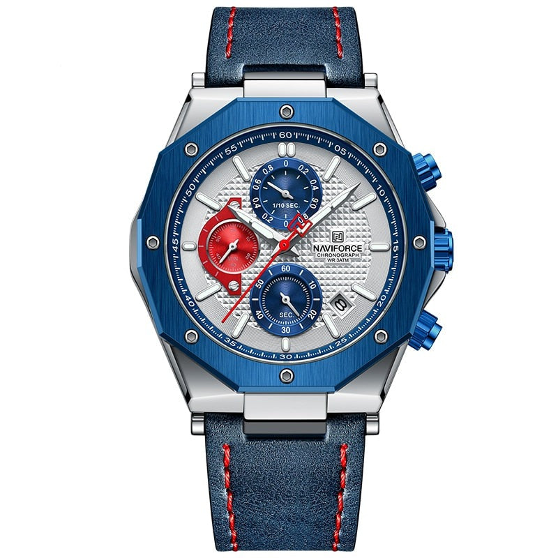 Montres chronographes à bracelet en cuir
