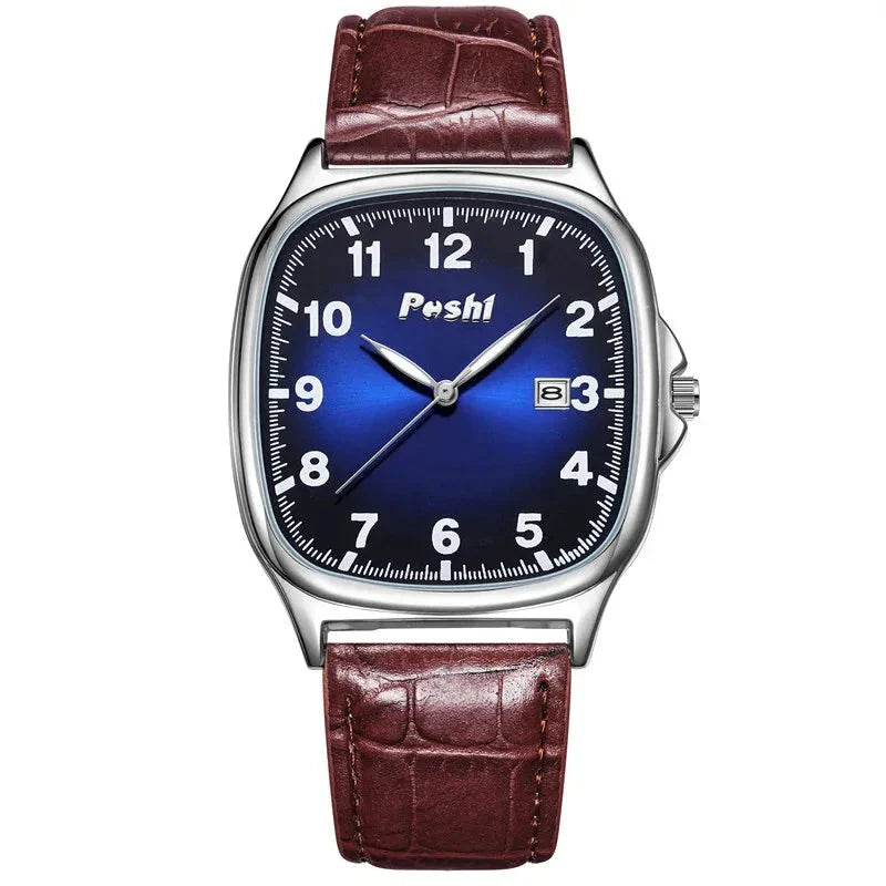 Montre à quartz avec bracelet en cuir
