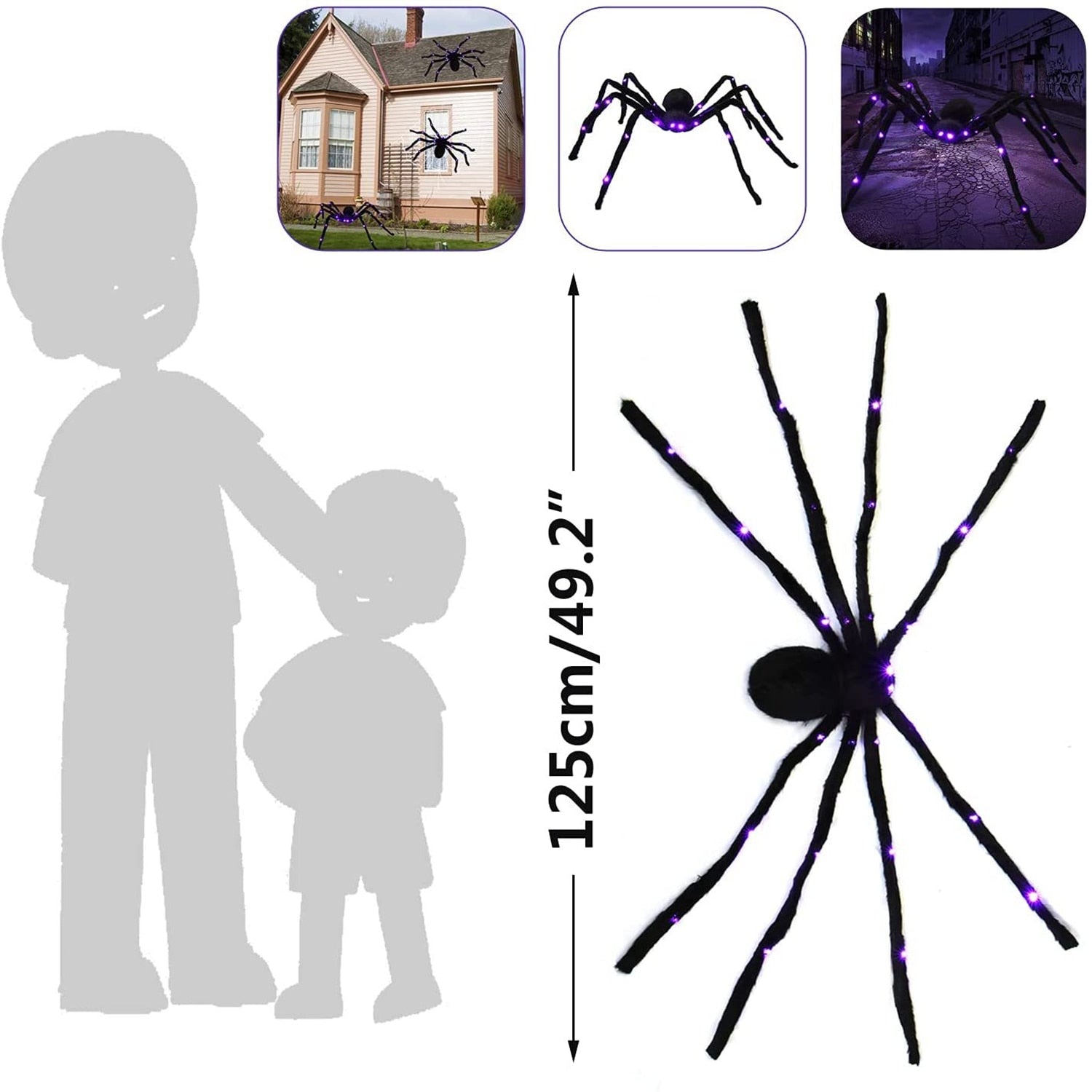 Décoration d'Halloween effrayante Spidey Goliath LED Spider
