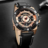 Montre de luxe à quartz, chronographe, militaire et sportive en cuir