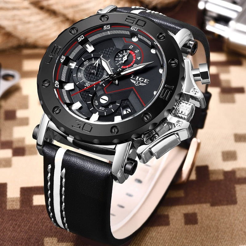 Montre militaire de luxe à quartz en acier