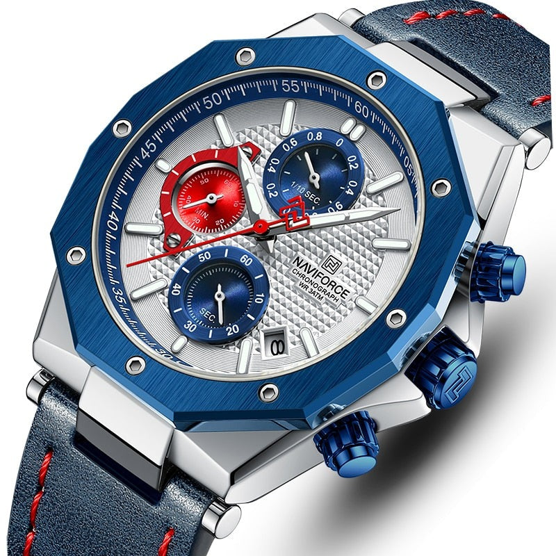 Montres chronographes à bracelet en cuir
