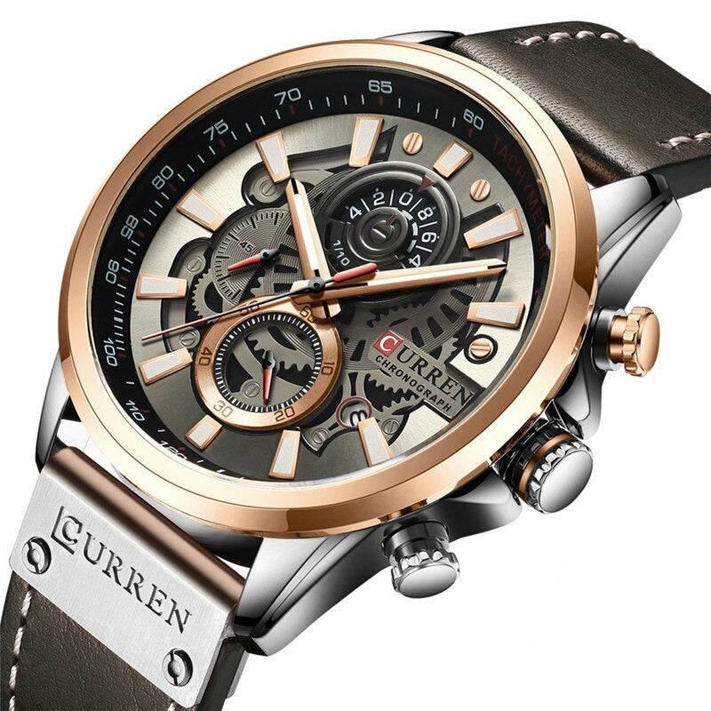 Montre calendrier multifonctionnelle à quartz